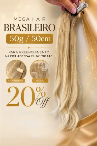 Mega Hair no Tic Tac / Loiro esfumado Brasileiro