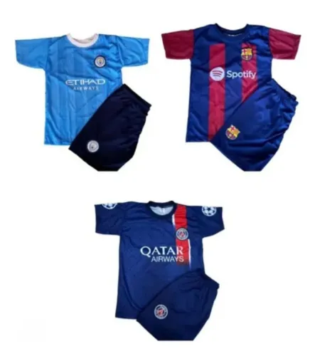 Kit 3 conjuntos de futebol infantil (a escolher)