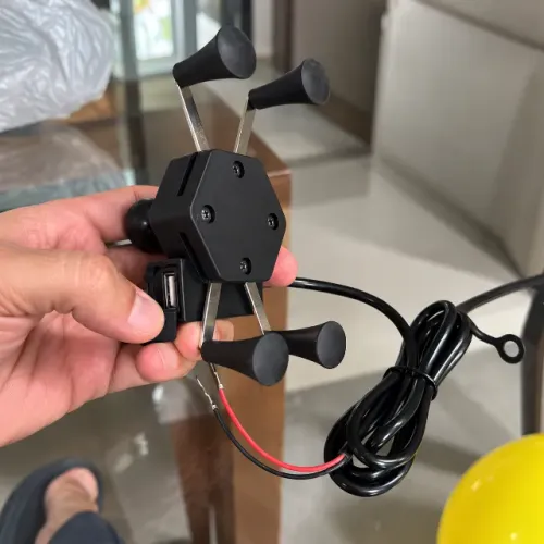 Suporte de Celular para Moto com Carregador USB - Novo