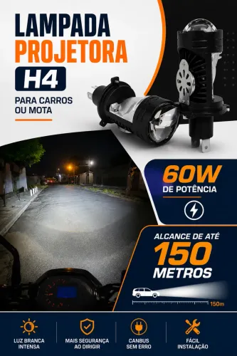 Lâmpada projetor led h4