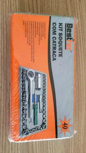 Kit socket com catraca 40 peças
