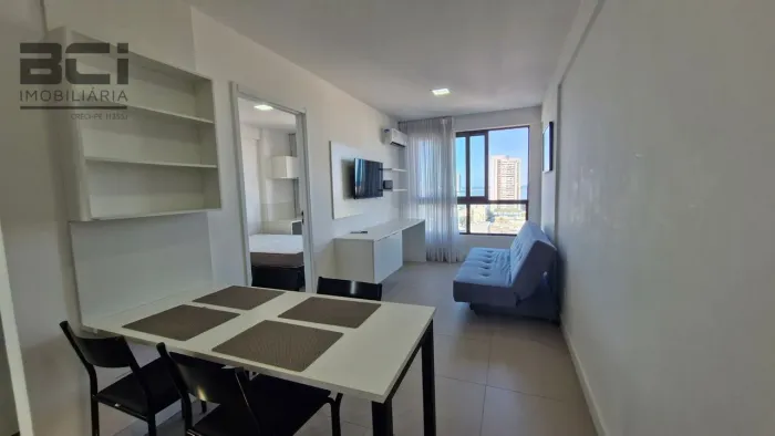 Apartamento mobiliado em Boa Viagem | 36m², 1 qrto suíte, 1 bwc, 1 vaga rotativa