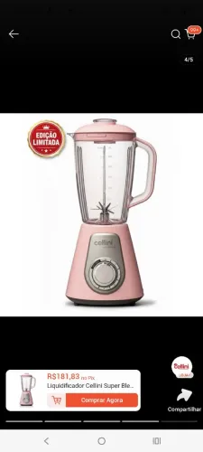 Liquidificador novo rosa