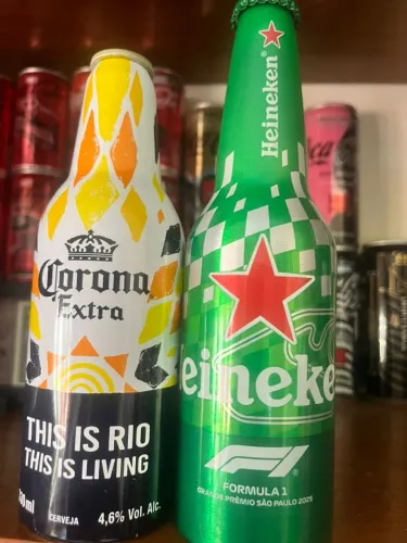 garrafinha de aluminio corona e heineken