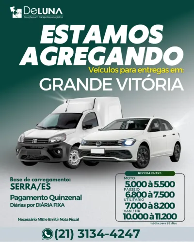 VEÍCULOS PARA ENTREGAS DE PACOTES - GRANDE VITÓRIA