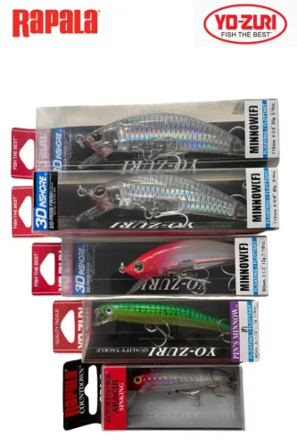 ISCA ARTIFICIAL (YO-ZURI E RAPALA) KIT COM 5 UNIDADES