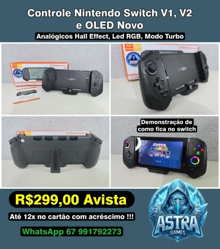 Controle para Nintendo Switch V1, V2 e OLED com Hall effect Novo !!!