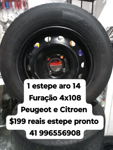 Estepe Peugeot e Citroen aro 14 roda e pneu pronto furação 4x108  Disk entrega 