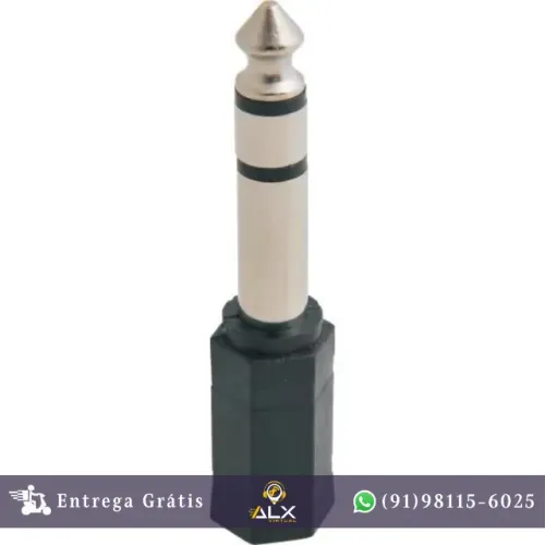 Adaptador P2 Estéreo x P10 Estéreo Niquelado Genérico Storm *ENTREGA GRÁTIS*