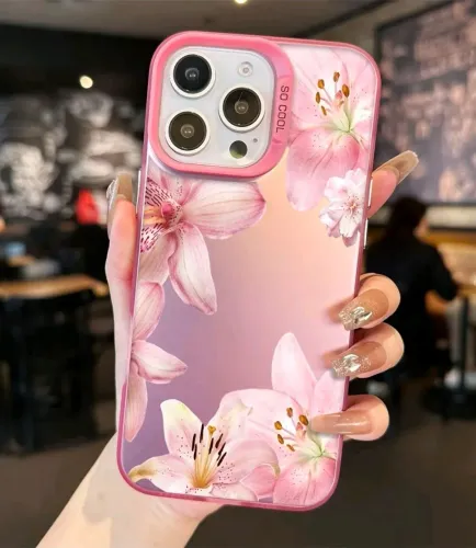 Capinha Samsung A 72 lírios rosa