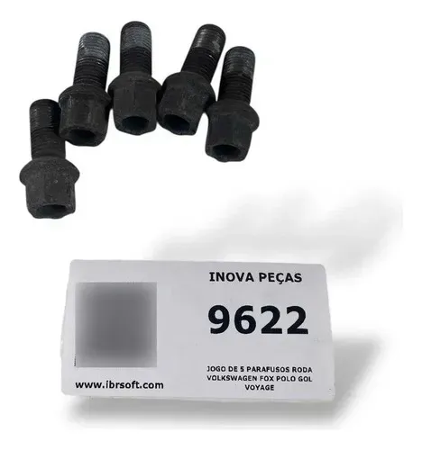 Jogo De 5 Parafusos Roda Volkswagen Fox Polo Gol Voyage Prata