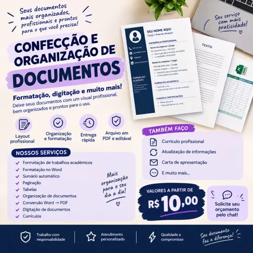 ? CONFECÇÃO E ORGANIZAÇÃO DE DOCUMENTOS