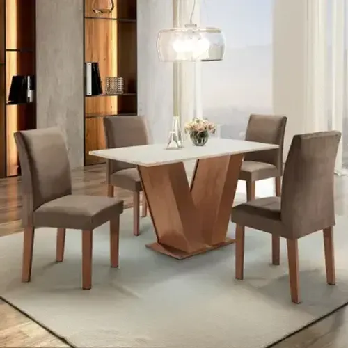 Mesa de Jantar Com 4 Cadeiras