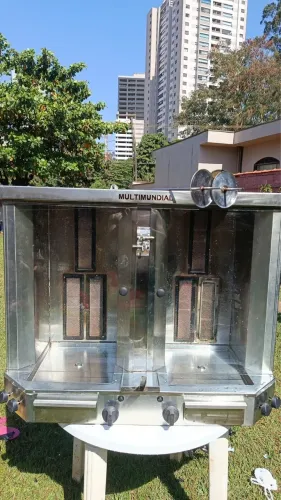 Máquina de churrasco Grego,dupla a gás com espetos automáticos