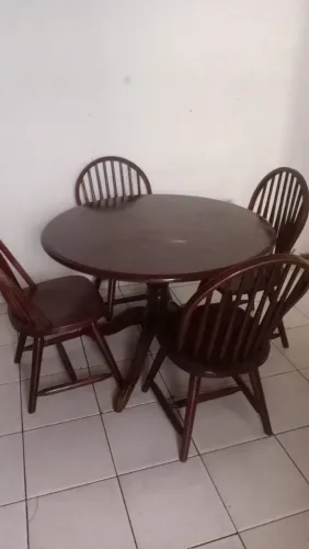 Conjunto de mesa de jantar Madeira Maciça
