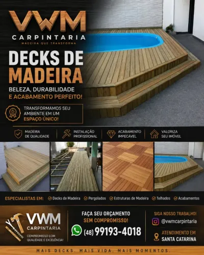 Montagem de decks e Pergola