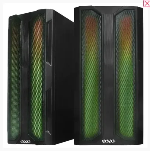 Caixas de Som Satellite RGB Bluetooth e P2 - Gabinete de Madeira - Nunca Usadas
