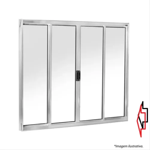 Vitro 4 folhas aluminio brilhante 1,00x1,50 - cod 22 frete a/c 