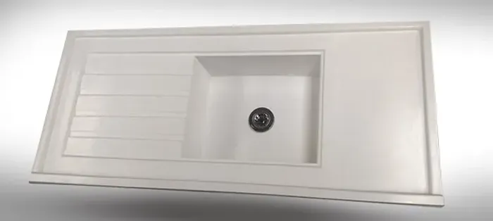 Pia em mármore sintético Bella Pia Gourmet Roma, cor Branco
