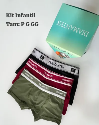 Kit de cueca infantil diamantes lingerie
