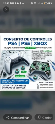 Seu controle. Vídeo game quebrou? Drift? Temos solução geralmente mesmo dia