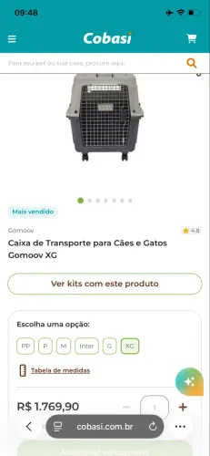 Caída de transporte pet EX Cobasi