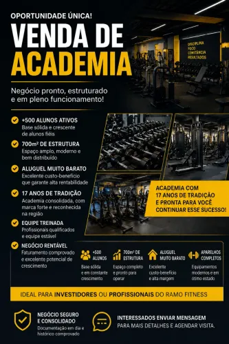 Passo academia grande completa funcionando