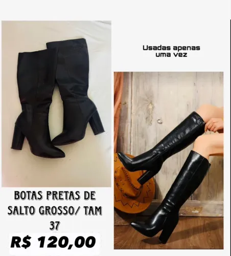 Bota Cano alto Preta