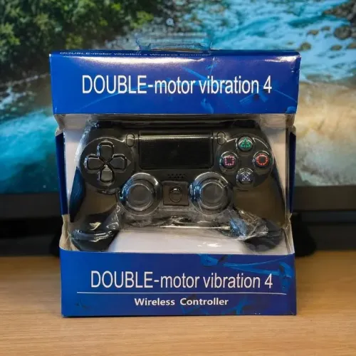 Controle Sem Fio Bluetooth Com Vibração 4 Wireless Compatível Com Console e PC