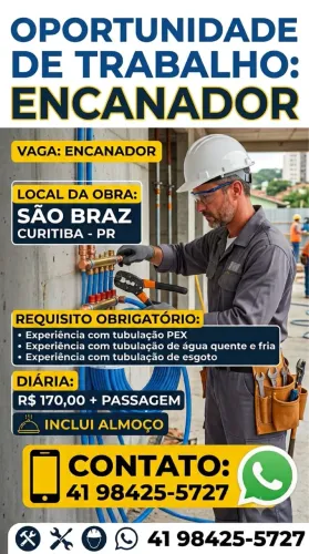 Vaga de emprego encanador