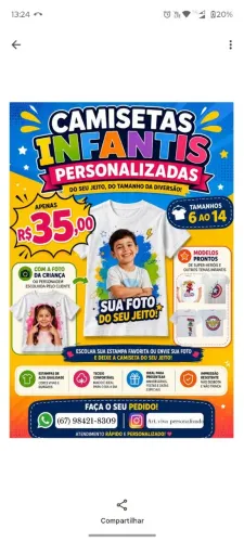 Camisetas Infantis Personalizadas