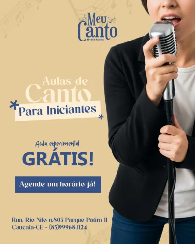 Aula de canto ( Meu canto estúdio )
