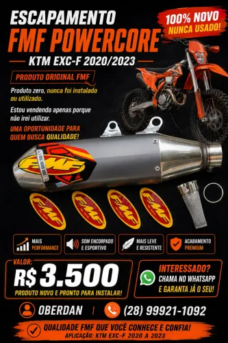 * Ponteira FMF Original para KTM - Nova, Nunca Usada