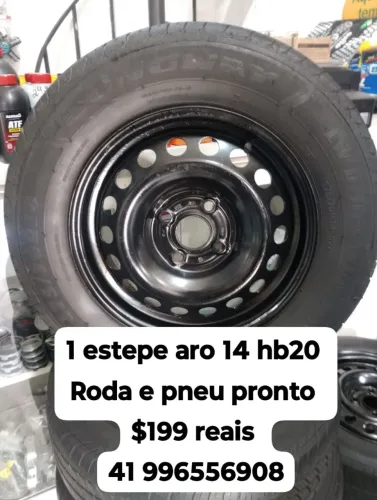Estepe HB20 aro 14 roda e pneu pronto $199 reais original Hyundai 