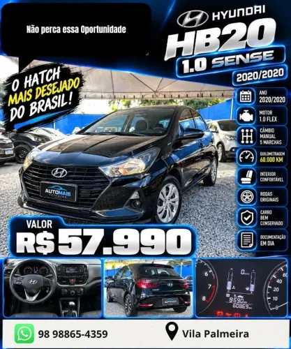 Hyundai HB20 Sense 1.0 Flex 12V MEC 2020