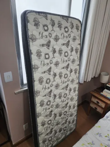 Colchão Solteiro Ortobom D33 78x188x18cm Antialérgico Grafite - Novo