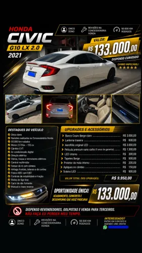 Honda Civic Sedan LX 2.0 Flex 16V Aut. 4P 2021