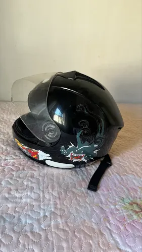 Capacete Fly Infantil Preto - Tamanho 56