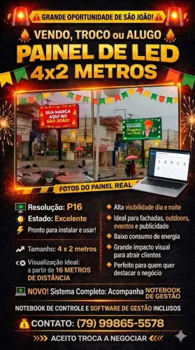 Painel de led P16 4x2 metros para divulgação de comercial excelente oportunidade !!!