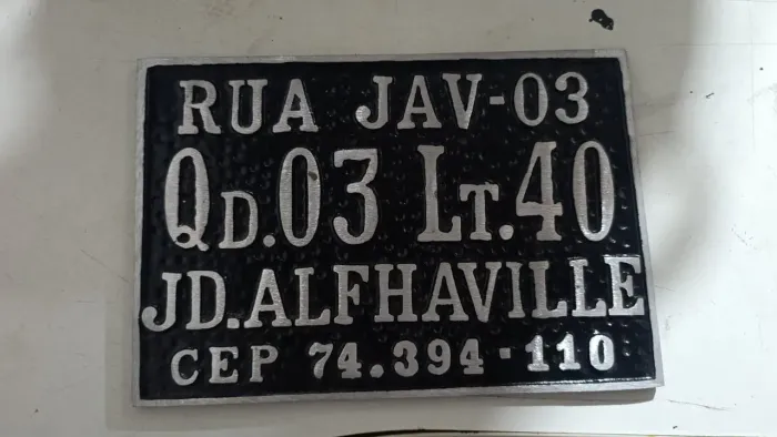 Placas de endereço no alumínio .