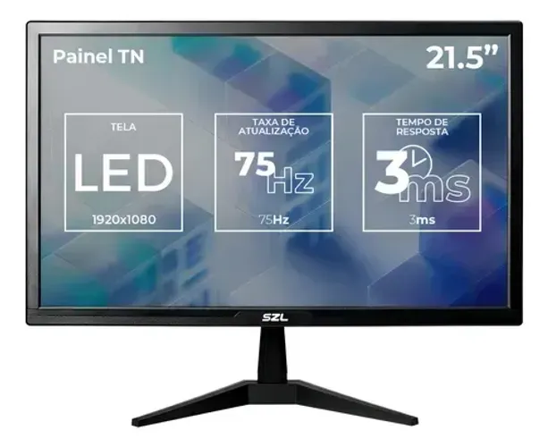 PROMOÇÃO! Monitor HDMI 21,5 Polegas 75hz (Novo Lacrado)