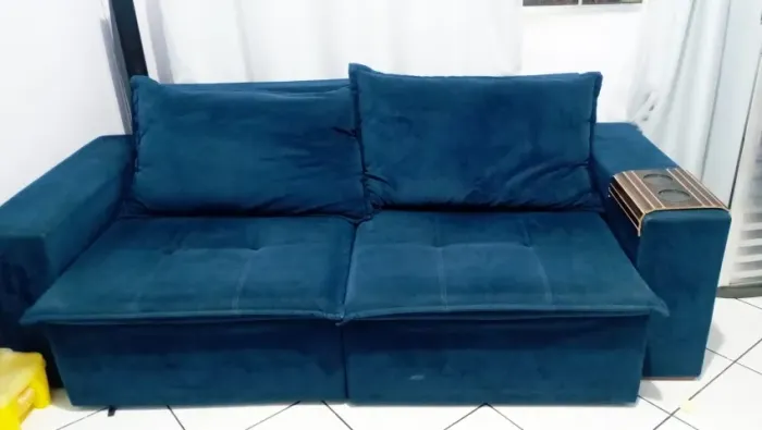 Sofá Retrátil Azul