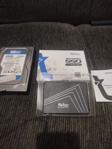 Ssd 128gb Netac NOVO e HD 320gb usado.