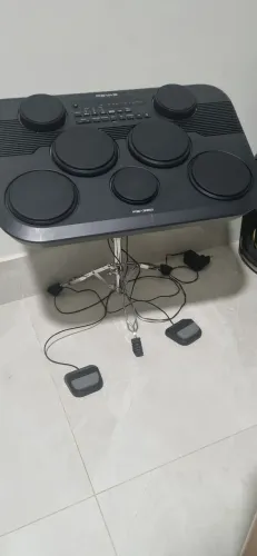 Bateria Eletrônica Revas PB-350 Completa + Suporte Ajustável + Banqueta - Excelente Estado