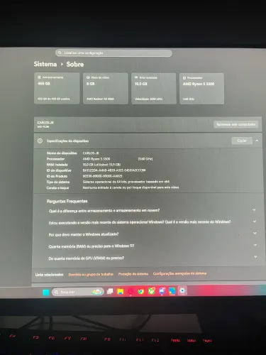 CPU completa e monitor AOC
