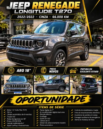 Jeep Renegade Long. T270 1.3 TB 4X2 Flex Aut. 2022