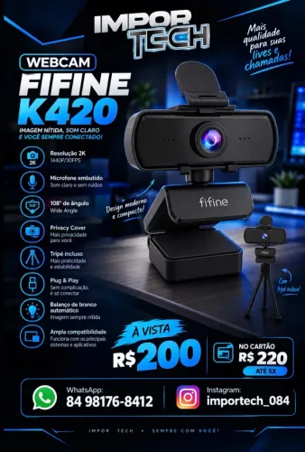 Webcam fifine k420 FHD 2K. @importech_084