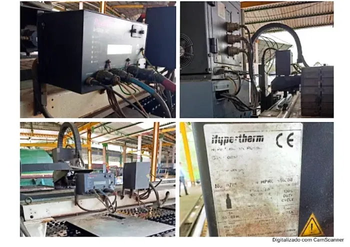 máquina de corte plasma CNC, oxipra, master 35, com mesa de 2.800 x 12.000