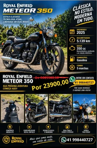 Royal Enfield Meteor 350 - 2025 | Impecável e Pronta para Rodar!