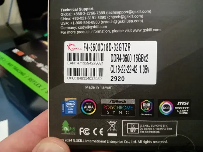 Kit DDR4 Trident Z RGB 64Gb 3600Mhz GSkill